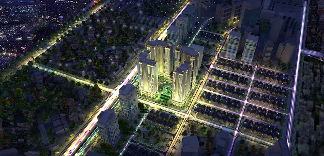 Phối cảnh dự án Eco Green City Nguyễn Xiển về đêm