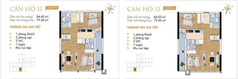 Thiết kế chi tiết căn hộ 11-12 Ruby 3 Goldmark City- 136 Hồ Tùng Mậu - Từ Liêm