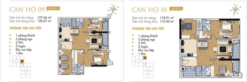 Thiết kế chi tiết căn hộ 9-10 Ruby 4 Goldmark City- 136 Hồ Tùng Mậu - Từ Liêm
