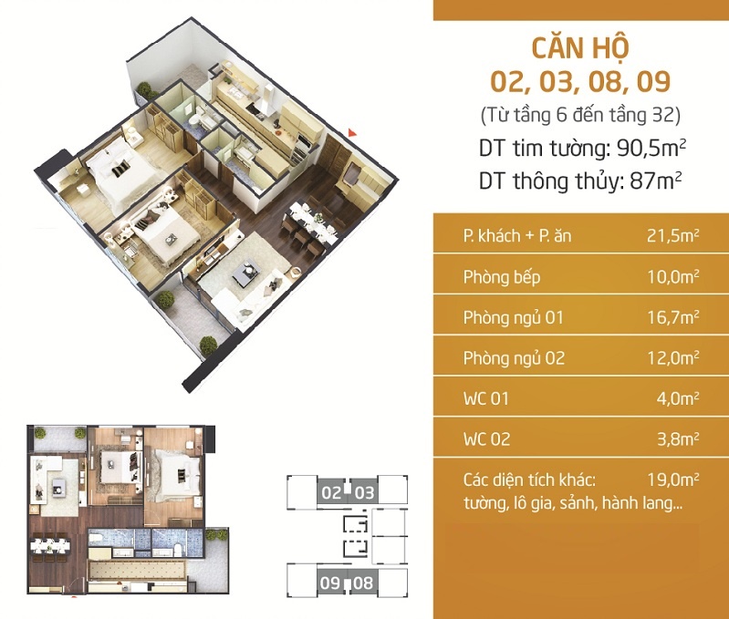 Thiết kế căn hộ 2-3-8-9 Chung cư Lạc Hồng Lotus N01-T5