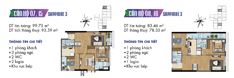 Thiết kế chi tiết căn hộ 7-8-15-16 Sapphire 3 Goldmark City - 136 Hồ Tùng Mậu 