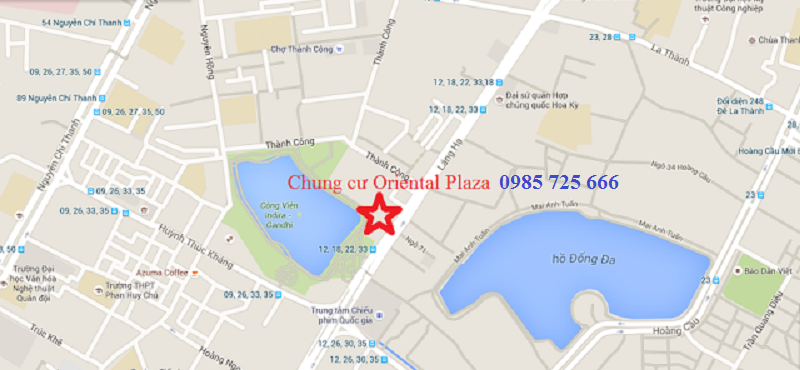 Vị trí dự án chung cư Oriental Plaza - 16 Láng Hạ - Ba Đình