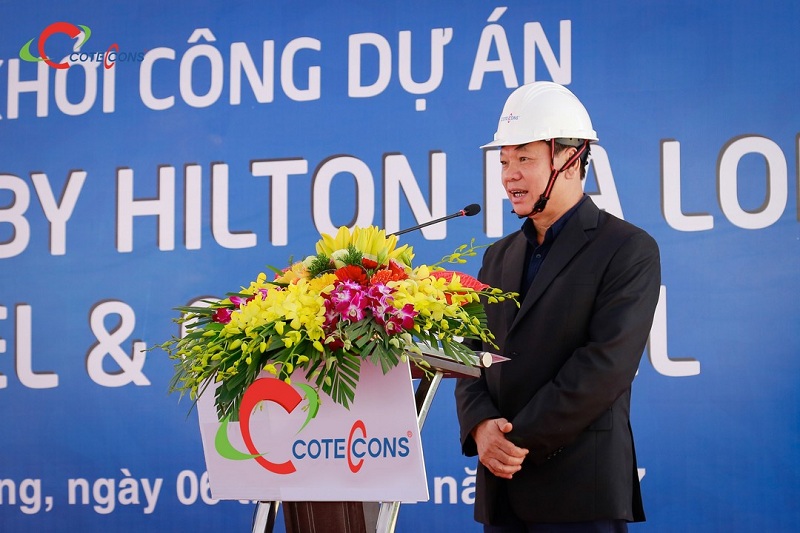 Ông Trần Văn Chính – Đại diện Coteccons phát biểu tại buổi lễ khởi công