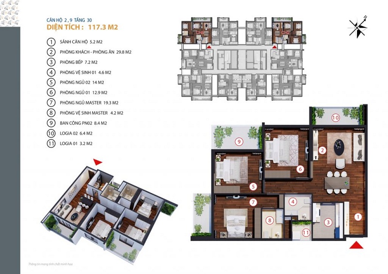 Thiết kế căn hộ 2-9 tầng 30 Gold Tower 275 Nguyễn Trãi