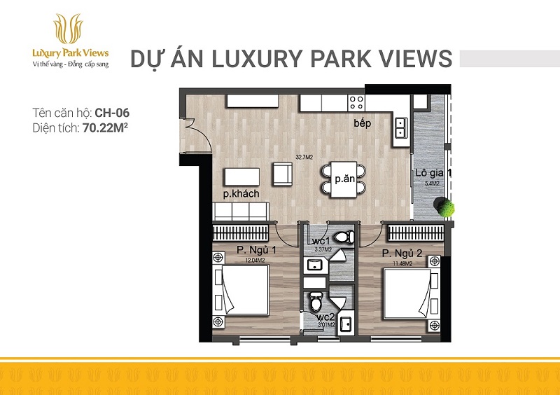 Thiết kế căn 06 chung cư Luxury Park View Cầu Giấy