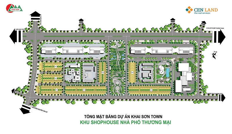 Mặt bằng Shophouse dự án Khai Sơn Town Long Biên