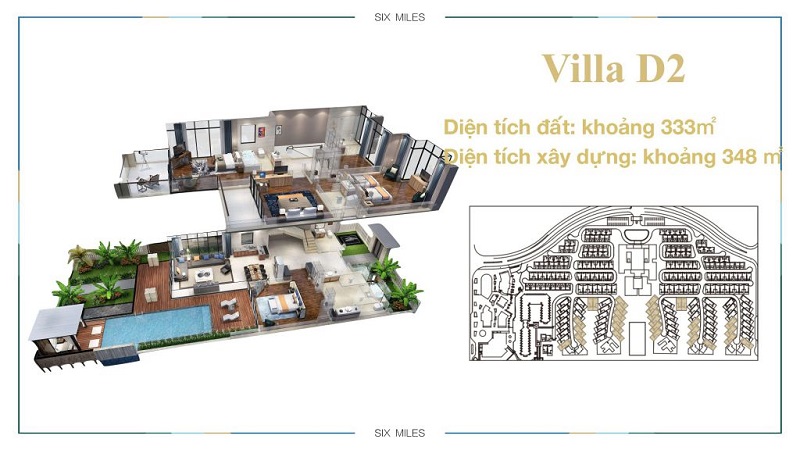 Mẫu Villa D2 dự án 6 Miles Lăng Cô Resort - Huế