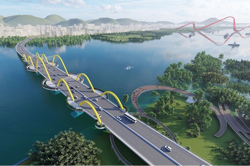 Phối cảnh Cầu Cửa Lục 1 qua dự án Emerald Bay Diễn Loan - Hoành Bồ