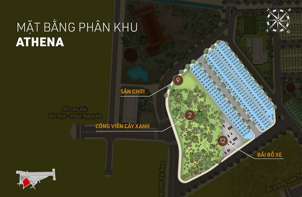 Phân khu Athena dự án Aroma Đồng Kỵ - Từ Sơn - Bắc Ninh