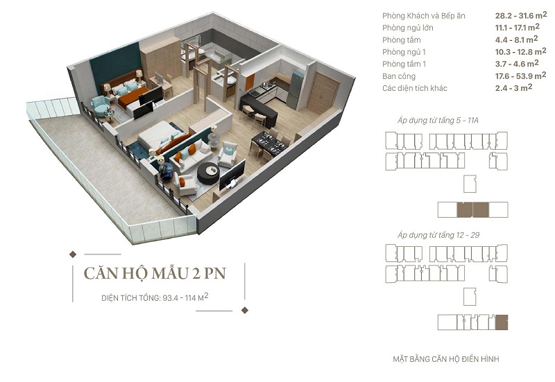 Thiết kế căn hộ 2pn dự án Citadines Hạ Long - Quảng Ninh