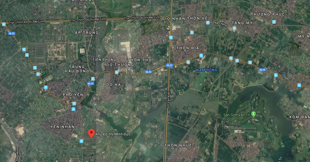 Bản đồ vị trí dự án Khu đô thị Minh Đức - Mê Linh
