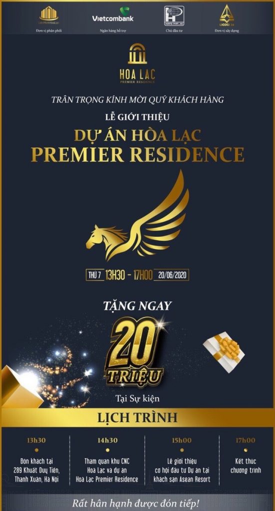 Sự kiện mở bán lớn dự án Hòa Lạc Premier Residence 20/06/2020