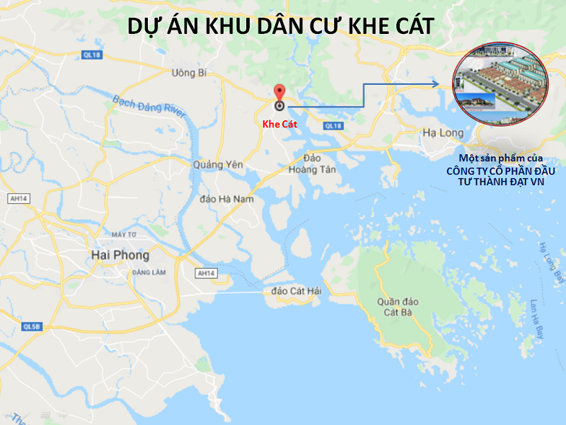 Vị trí dự án khu dân cư Khe Cát - Quảng Yên - Quảng Ninh 2020
