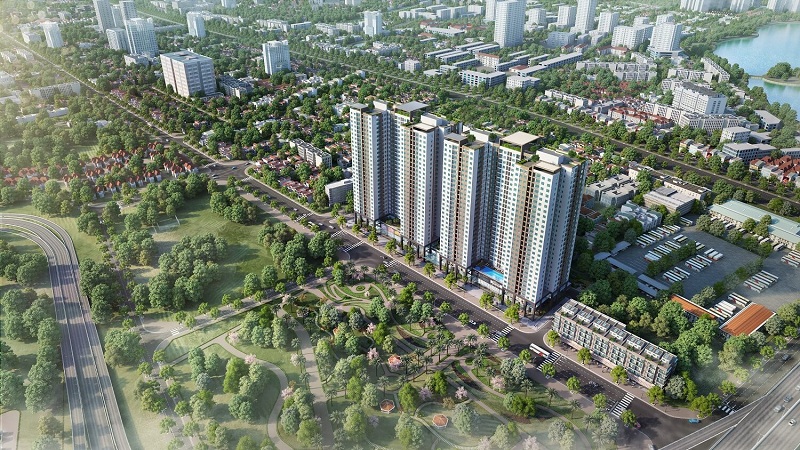 Phối cảnh dự án Phương Đông Green Park số 01 Trần Thủ Độ