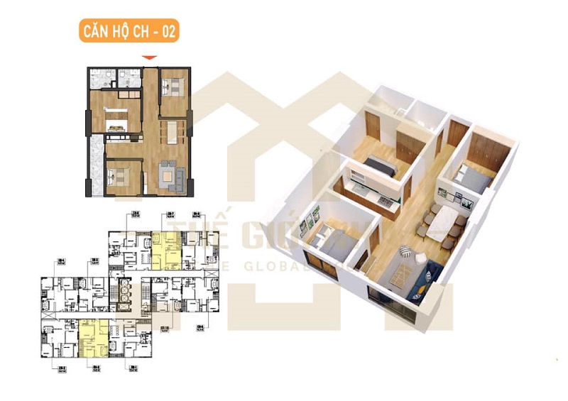 Thiết kế căn hộ 02 dự án X2 Đại Kim MHDI Hoàng Mai