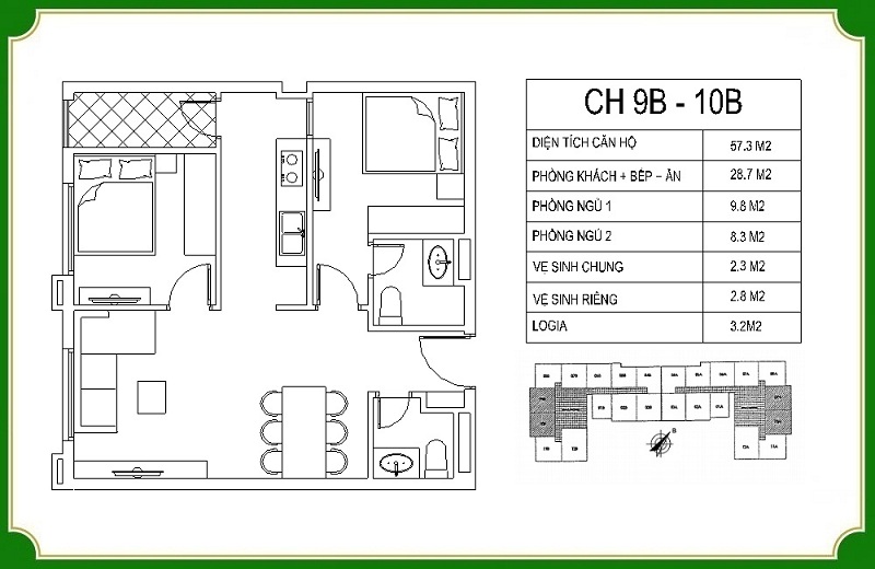 Thiết kế căn hộ 9B-10B chung cư NHS Phương Canh Residence