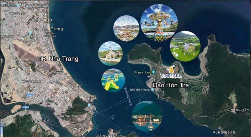 Vị trí của đảo Hòn Tre ở Nha Trang