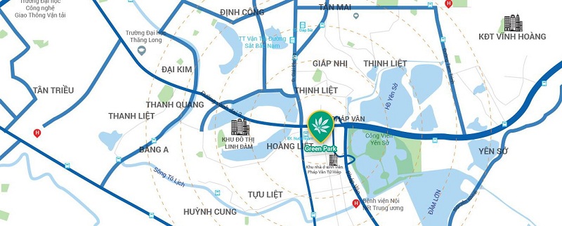 Vị trí dự án Phương Đông Green Park số 01 Trần Thủ Độ