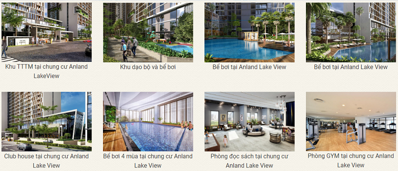 Tiện ích nội khu dự án chung cư Anland LakeView Dương Nội