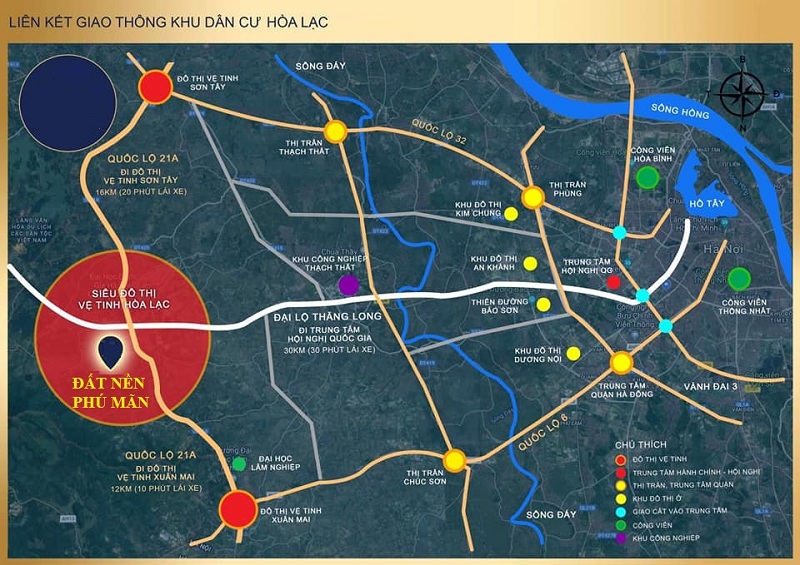 Kết nối giao thông khu đô thị Hòa Lạc và Hà Nội