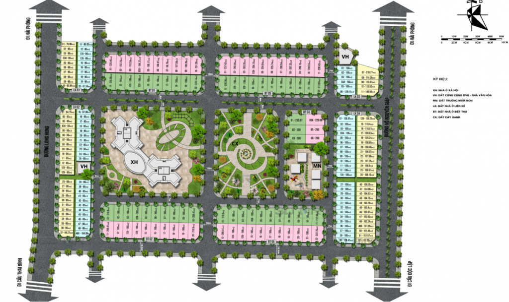 Mặt bằng phân lô dự án TNR Grand Palace Đông Mỹ - Thái Bình
