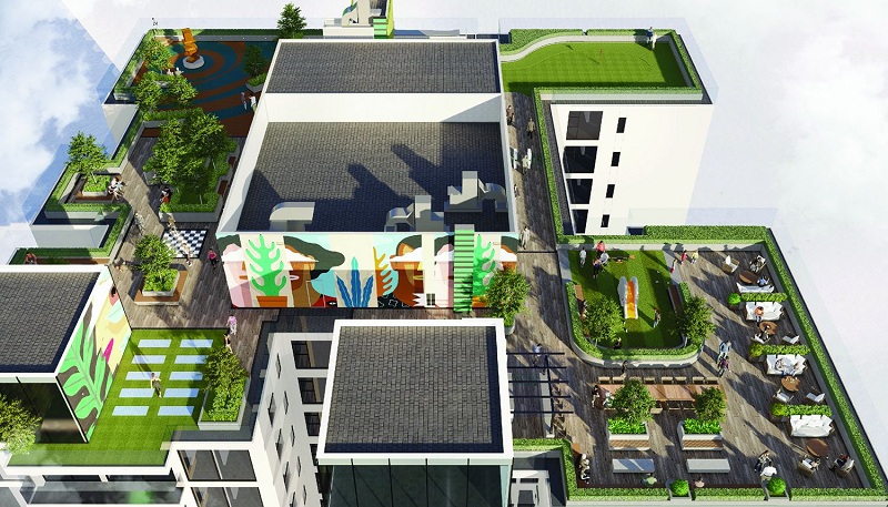 Phối cảnh tiện ích tầng mái dự án chung cư The Nine Tower số 9 Phạm Văn Đồng