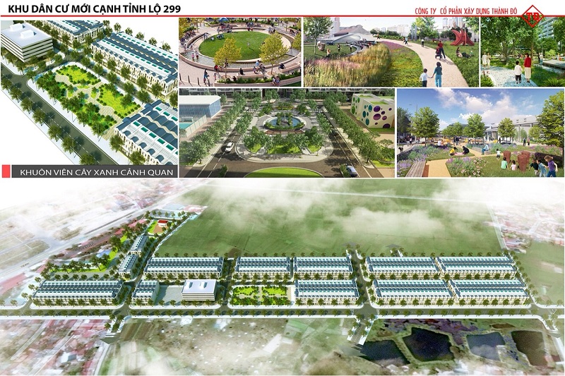 Khuôn viên cây xanh dự án Khu đô thị Dĩnh Trì - Bắc Giang