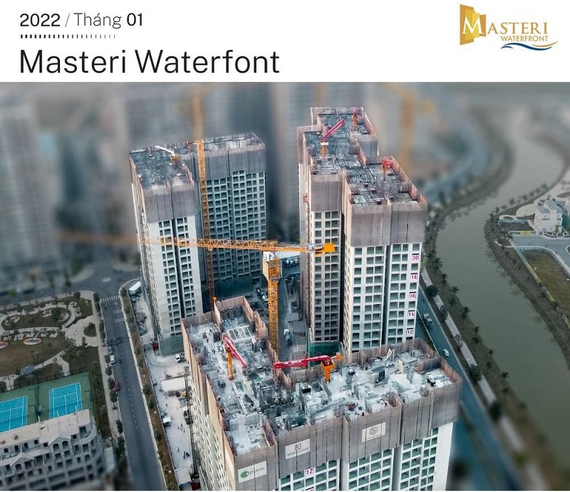 Tiến độ thi công 2 dự án Masteri Water Front Ocean Park Gia Lâm tháng 1/2022