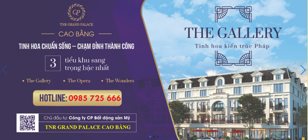 Tiểu khu The Gallery TNR Grand Palace Hợp Giang - trung tâm TP Cao Bằng