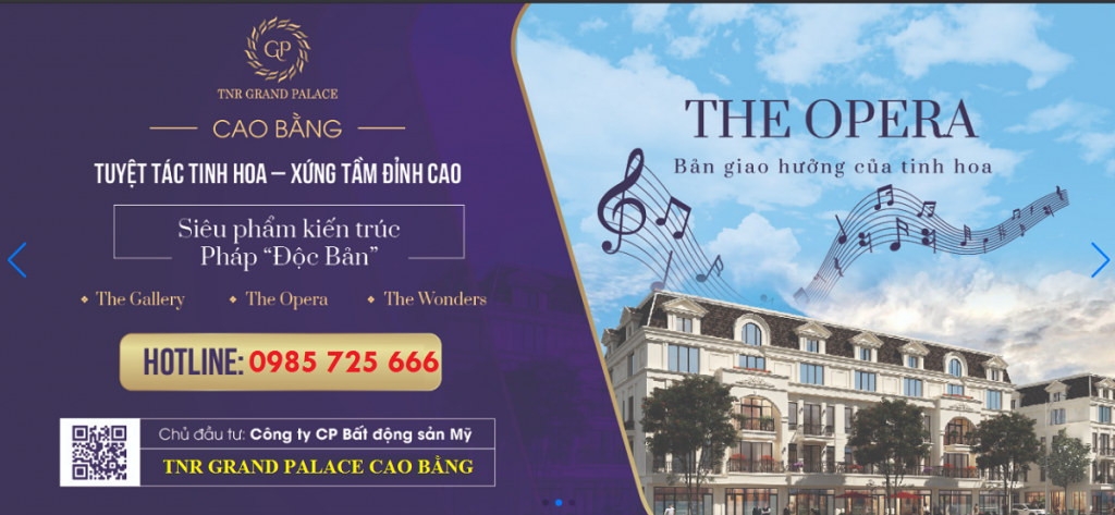 Tiểu khu The Opera TNR Grand Palace Hợp Giang - trung tâm TP Cao Bằng