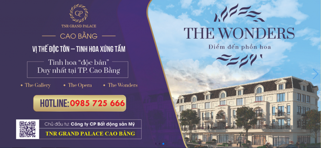 Tiểu khu The Wonders TNR Grand Palace Hợp Giang - trung tâm TP Cao Bằng