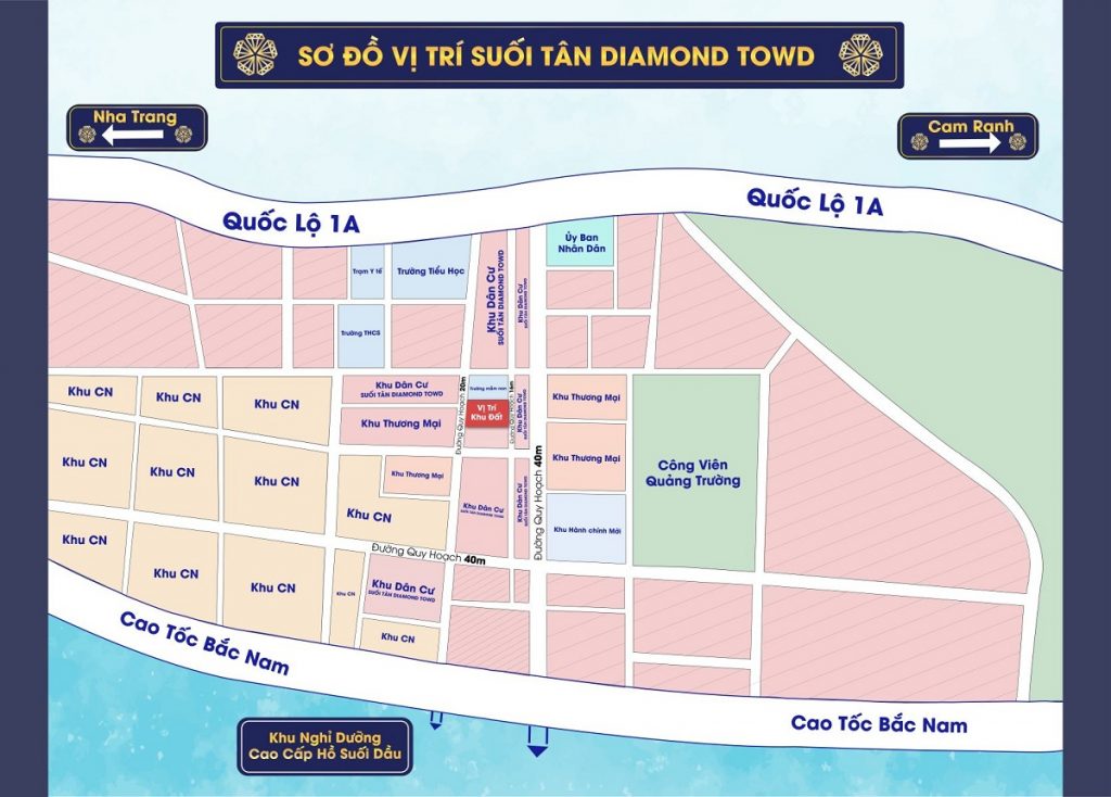 Vị trí Suối Tân Diamond Town Cam Lâm - Khánh Hòa