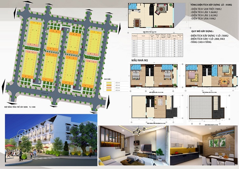 Mẫu nhà liền kề M2 dự án DTA Garden House VSIP Bắc Ninh