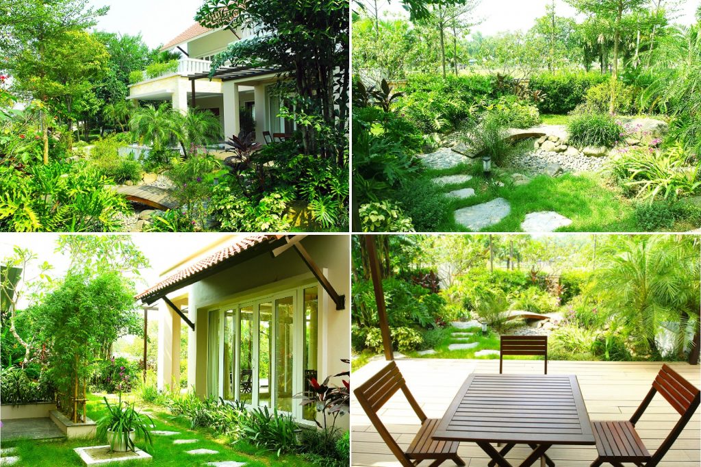 Không gian xanh biệt thự Xanh Villas Resort Hòa Lạc