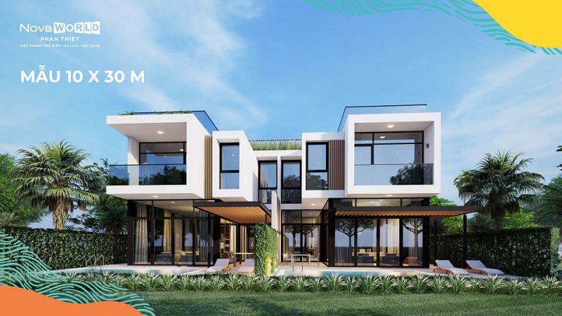 Mẫu biệt thự PGA Golf Villa 10x30m dự án Novaworld Phan Thiết - Bình Thuận
