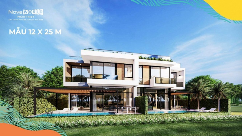 Mẫu biệt thự PGA Golf Villa 12x25m dự án Novaworld Phan Thiết - Bình Thuận