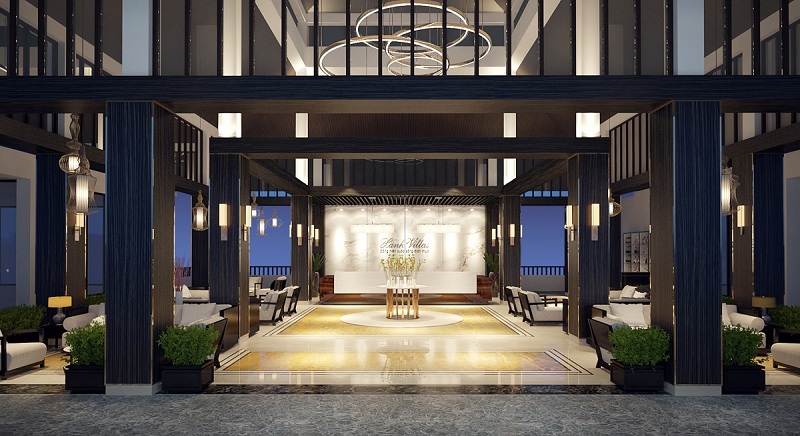Sảnh lobby sang trọng Xanh Villas Resort Hòa Lạc