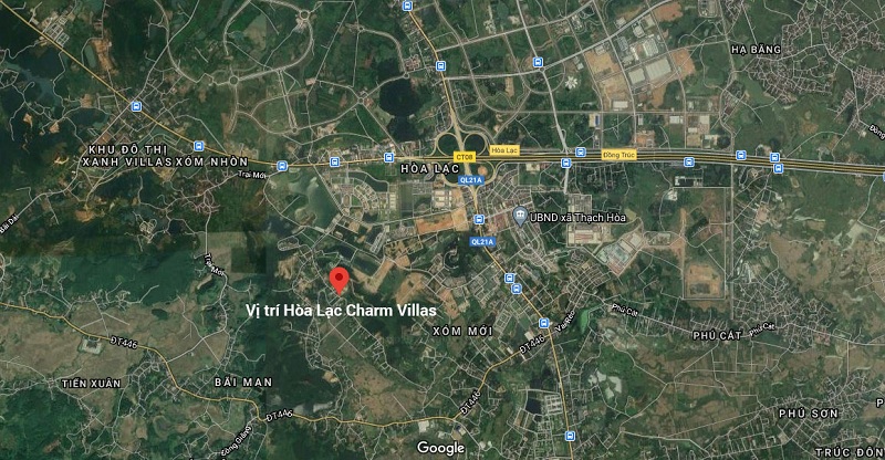 Vị trí dự án Hòa Lạc Charm Villas 36 lô Đồng Chằm - Đông Xuân
