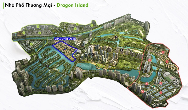 Vị trí nhà phố Đảo Rồng Ecopark Dragon Island