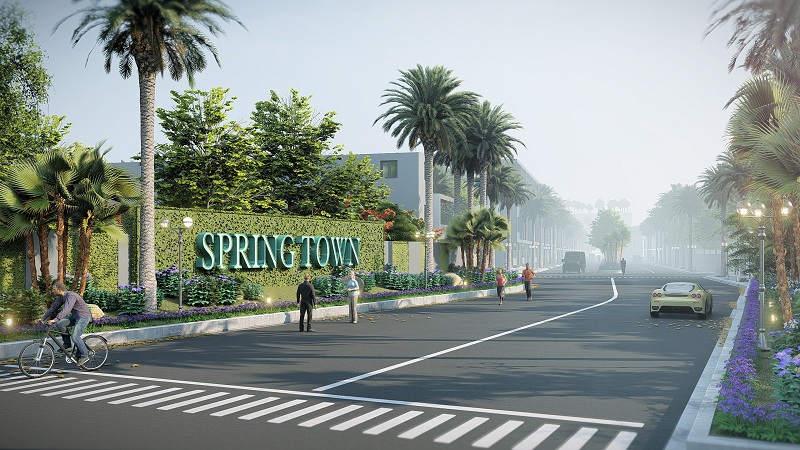 Đường vào dự án The Spring Town Xuân Mai - Hòa Lạc