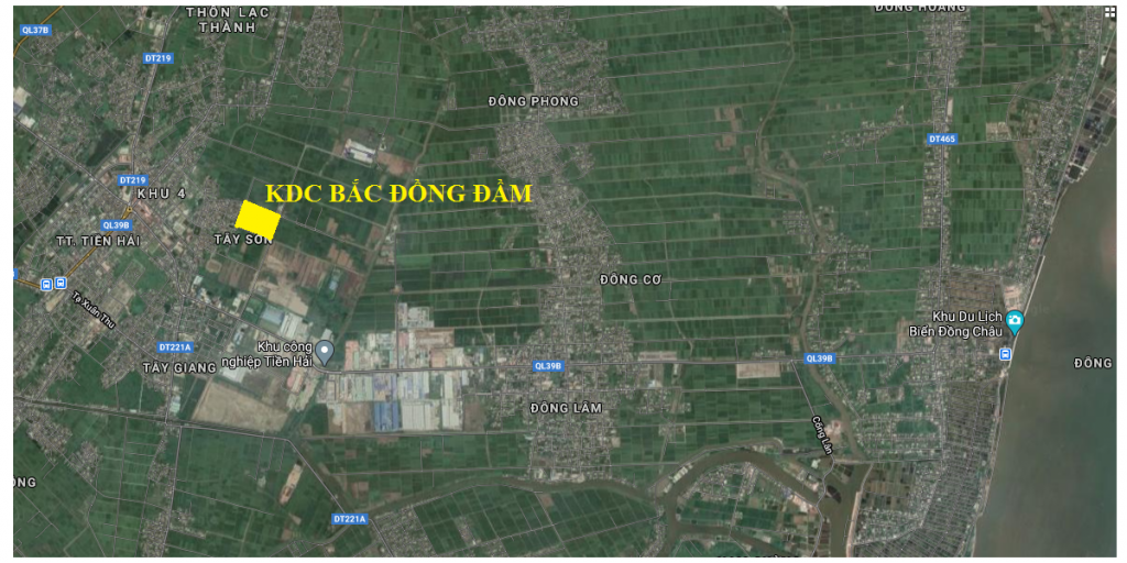 Vị trí khu dân cư Bắc Đồng Đầm - Tiền Hải - Thái Bình