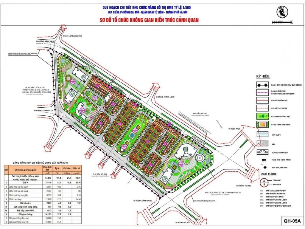 Quy hoạch chi tiết 1/500 FLC Premier Parc Lê Quang Đạo - Đại Mỗ