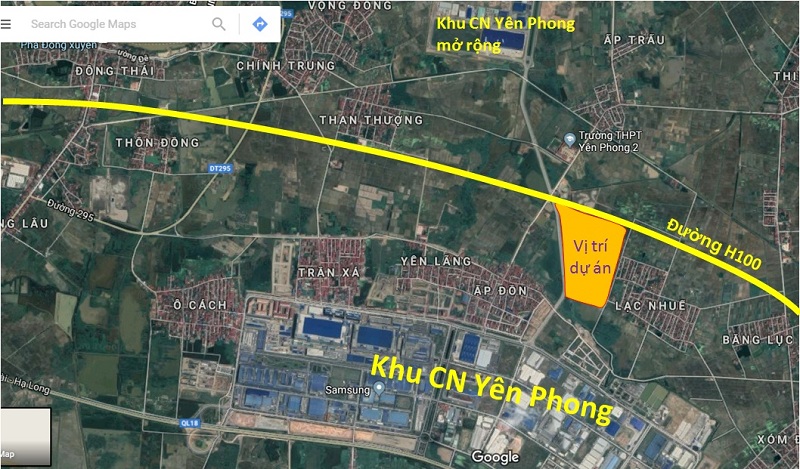 Vị trí Cát Tường Smart City Yên Phong - Bắc Ninh