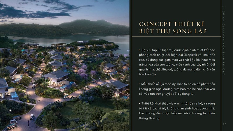 Ý tưởng thiết kế biệt thự dự án Cullinan Resort Hòa Bình
