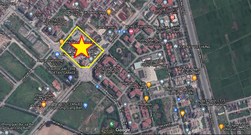 Vị trí dự án Shophouse Nguyễn Cao Luyện - Vạn Hạnh CT10 Việt Hưng - Long Biên