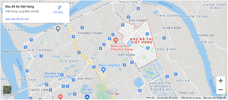 Vị trí KĐT Việt Hưng - Long Biên