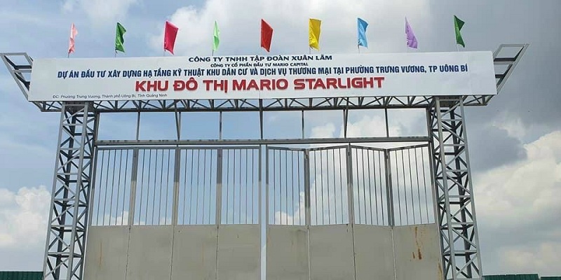 Cổng dự án Mario Starlight Xuân Lãm - Trưng Vương - Uông Bí