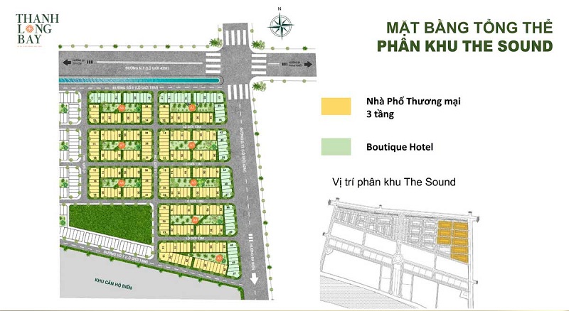 Mặt bằng phân lô nhà phố thương mại The Sound dự án Thanh Long Bay - Kê Gà - Bình Thuận