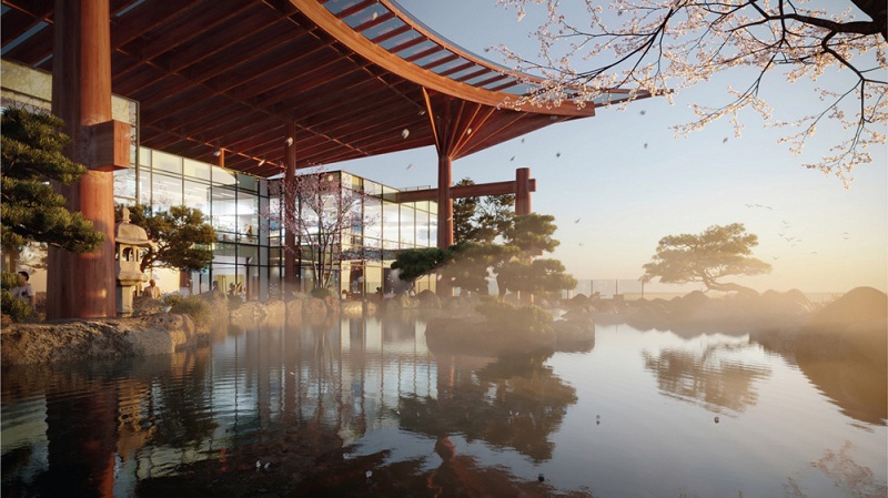 Hồ bơi khoáng nóng chung cư The Landmark Onsen Ecopark