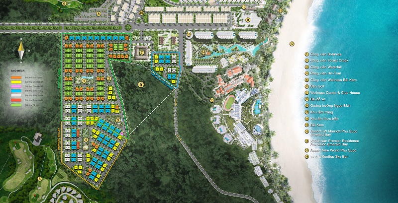 Mặt bằng biệt thự dự án Sun Tropical Villages Bãi Kem - Wellness Second Homes Phú Quốc